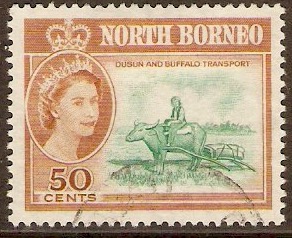 North Borneo 1961 50c Emerald and yellow-brown. SG401.